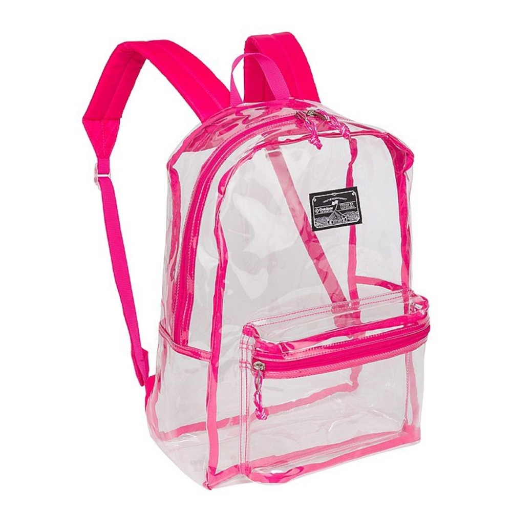 Clear Pink Backpack Outdoor Bag Clear Pass Daypac… - image 5